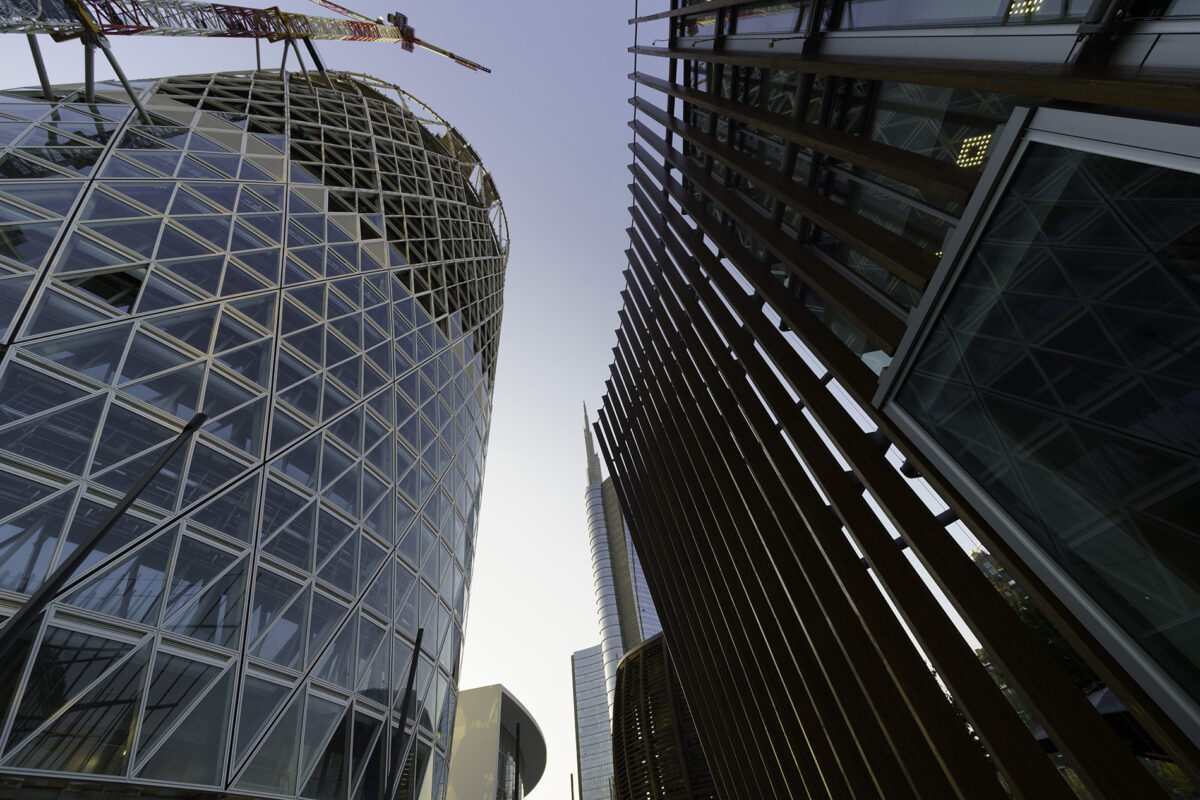 Milan, Lombardy, Italy: modern buildings at Gae Aulenti square
